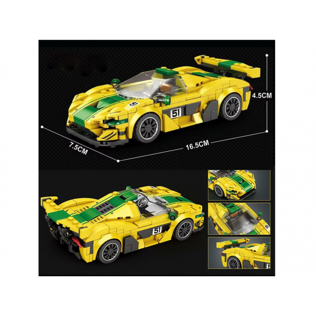 Konstruktorius - sportinis geltonas automobilis (319 det.)