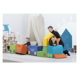 Betzold minkštų kaladėlių traukinys, 8 dalių rinkinys