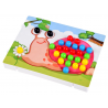 Edukacinė mozaika su spalvotais smeigtukais