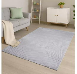Kilimas ''Teppich Waves'' įvairių dydžių, sidabrinės spalvos