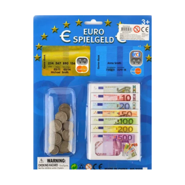 Didelis žaidybinių eurų rinkinys 70vnt.