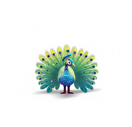 3D kartoninė dėlionė – spalvingas povas