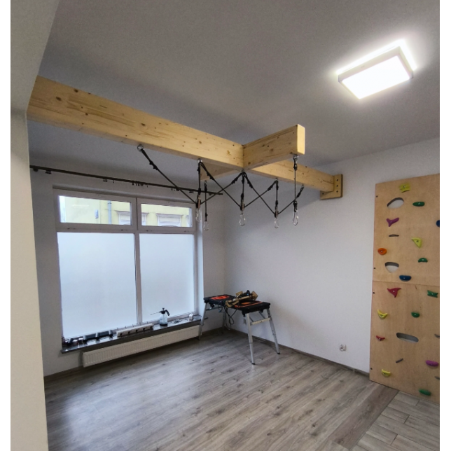 Medinė sija su skersiniu ir virvės stropu iki 6 m