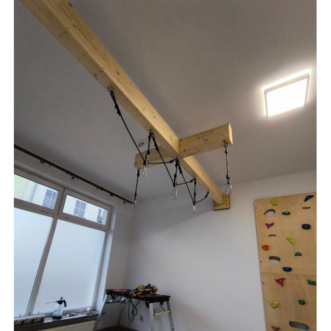 Medinė sija su skersiniu ir virvės stropu iki 6 m