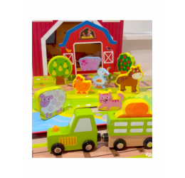 TOOKY TOY medinės fermos figūrėlės lagamine