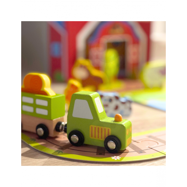 TOOKY TOY medinės fermos figūrėlės lagamine