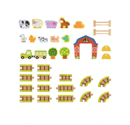 TOOKY TOY medinės fermos figūrėlės lagamine