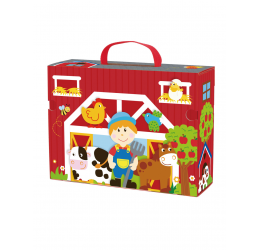 TOOKY TOY medinės fermos figūrėlės lagamine