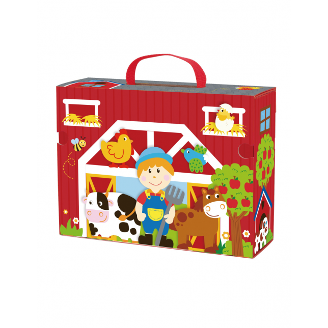 TOOKY TOY medinės fermos figūrėlės lagamine