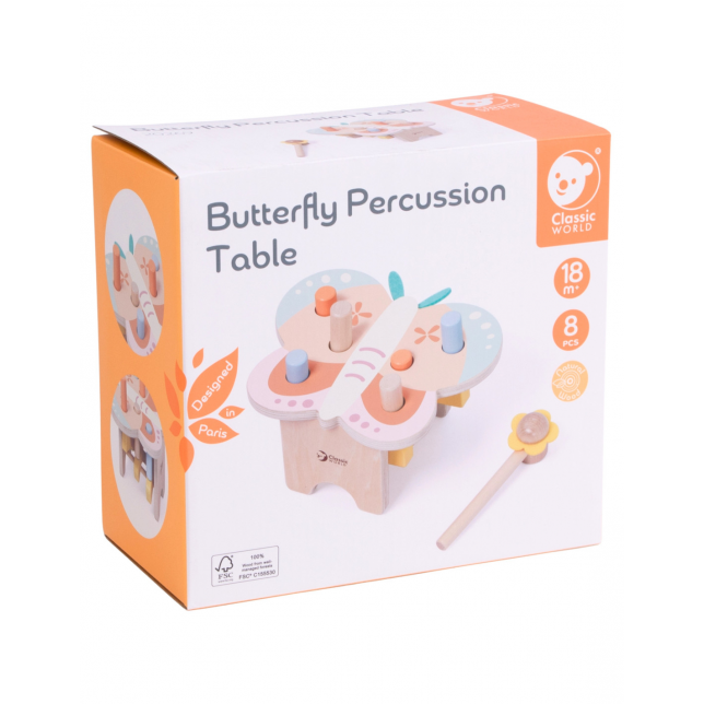 CLASSIC WORLD Montessori pastelinis drugelio plaktukas
