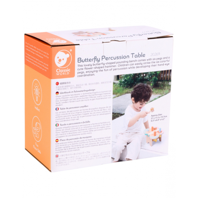 CLASSIC WORLD Montessori pastelinis drugelio plaktukas