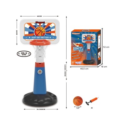 WOOPIE krepšinio komplektas 99–125 cm + kamuolys + pompa