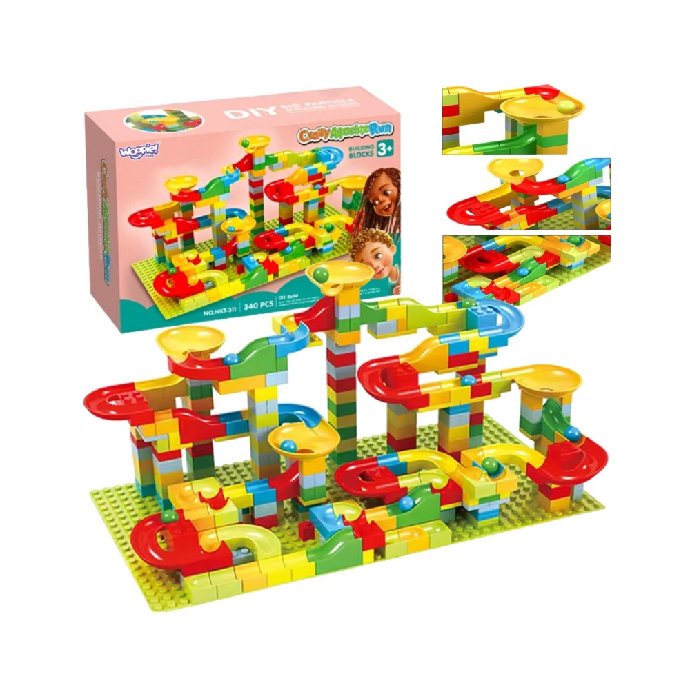 WOOPIE „Ball Track“–rutuliuku trasos ir čiuožyklos rinkinys, 340 vnt.