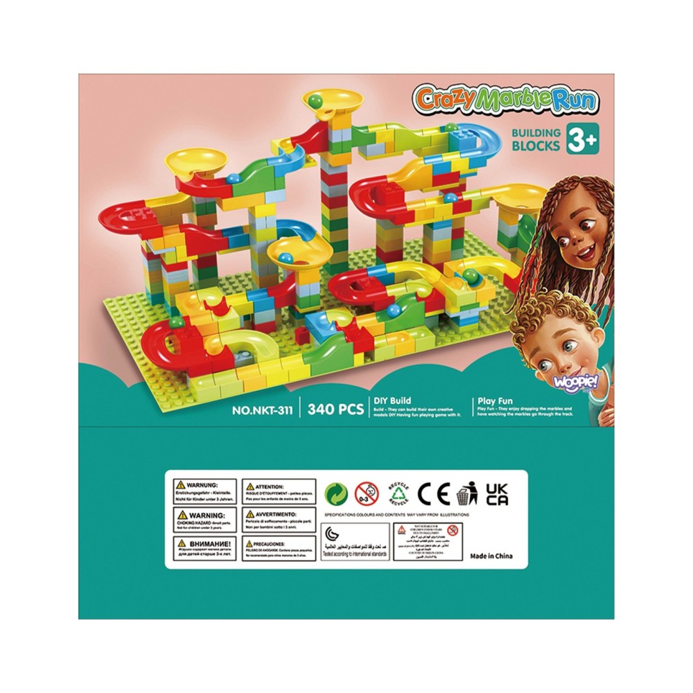 WOOPIE „Ball Track“–rutuliuku trasos ir čiuožyklos rinkinys, 340 vnt.