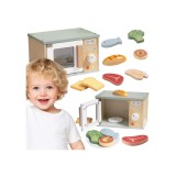 TOOKY TOY medinis maisto rinkinys su mikrobangų krosnele