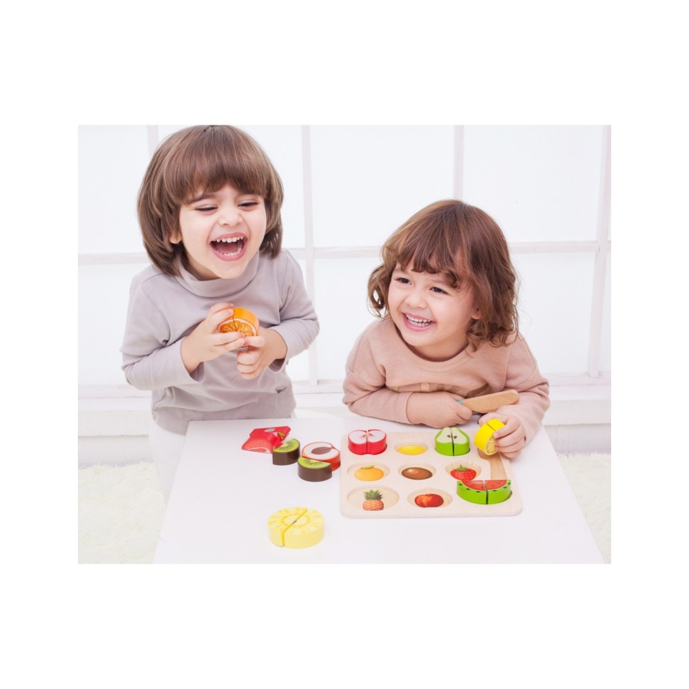 „CLASSIC WORLD“ Montessori vaisių pjaustymo rinkinys su „Velcro“ lipdukais, 20 vnt.