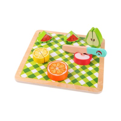 „CLASSIC WORLD“ Montessori vaisių pjaustymo rinkinys su „Velcro“ lipdukais, 20 vnt.