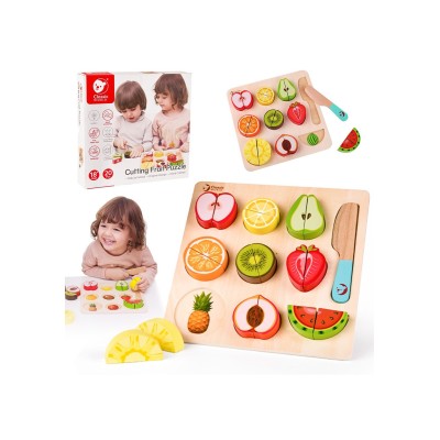 „CLASSIC WORLD“ Montessori vaisių pjaustymo rinkinys su „Velcro“ lipdukais, 20 vnt.