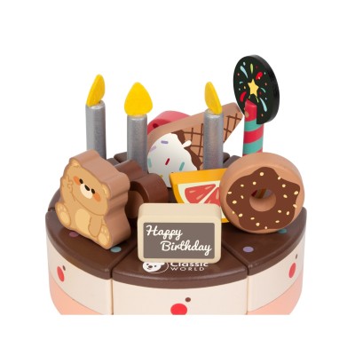 CLASSIC WORLD Medinis gimtadienio tortas pjaustymui, 19 vnt.
