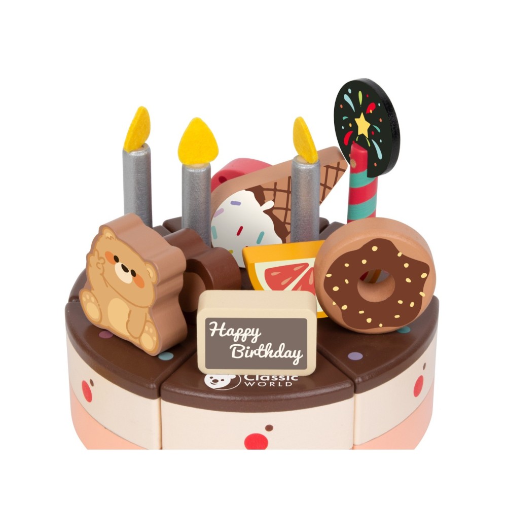 CLASSIC WORLD Medinis gimtadienio tortas pjaustymui, 19 vnt.