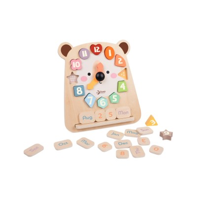 CLASSIC WORLD meškiuko formos laikrodis–„Montessori“ laiko ir datos skaičiavimo mokymasis