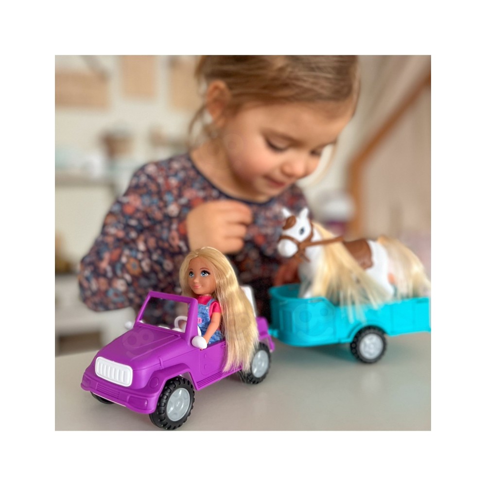 „WOOPIE ROYAL“ Niki lėlės rinkinys su arkliu, automobiliu ir priekaba