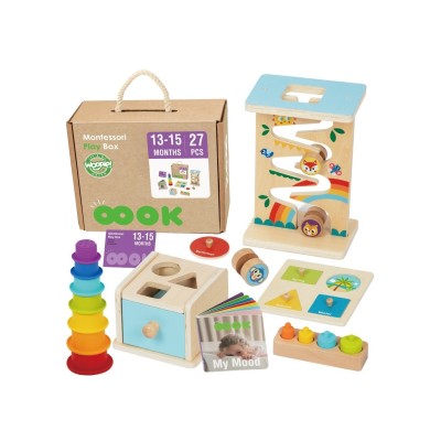 WOOPIE GREEN „Box 6in1“ 13–15 mėn. Montessori sensorinis žaislų rinkinys.