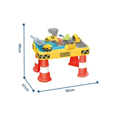 WOOPIE vandens stalas „2-in-1“ smėlio dėžė ir statybvietė + 4 automobiliai (12 vnt.)