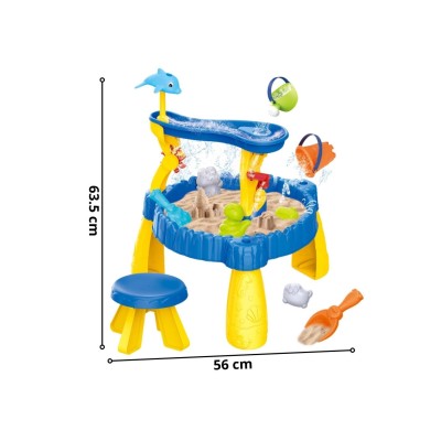 WOOPIE XL vandens staliukas su kėde 2in1 ir delfinų smėlio dėžė (12 vnt.)