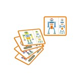 VIGA „Montessori“ medinis vinių ir kortelių rinkinys ,,Robotai" 45 dalių