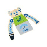 VIGA „Montessori“ medinis vinių ir kortelių rinkinys ,,Robotai" 45 dalių
