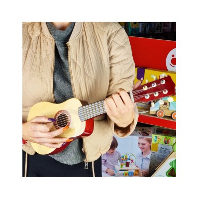 „Viga“ medinė gitara vaikams, natūralios spalvos, 6 stygų