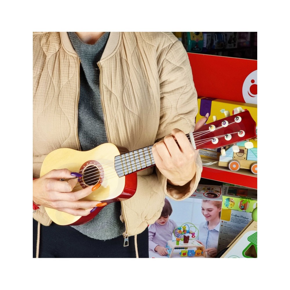 „Viga“ medinė gitara vaikams, natūralios spalvos, 6 stygų