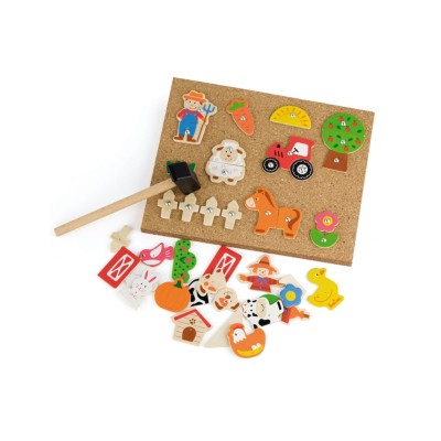 „VIGA“ medinė „Farm Nail Art“ lenta su „Montessori“ motyvais