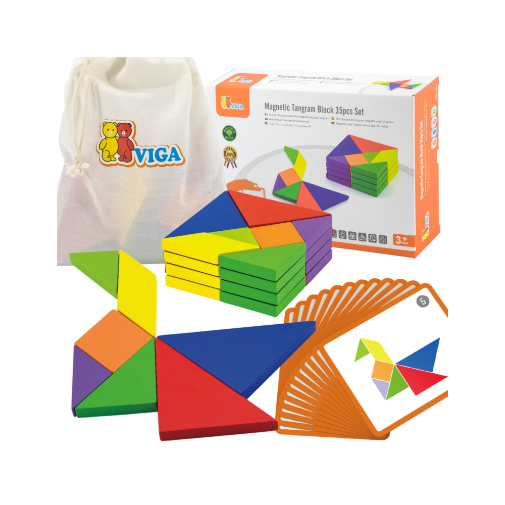 VIGA Tangram medinis loginis žaidimas-dėlionė