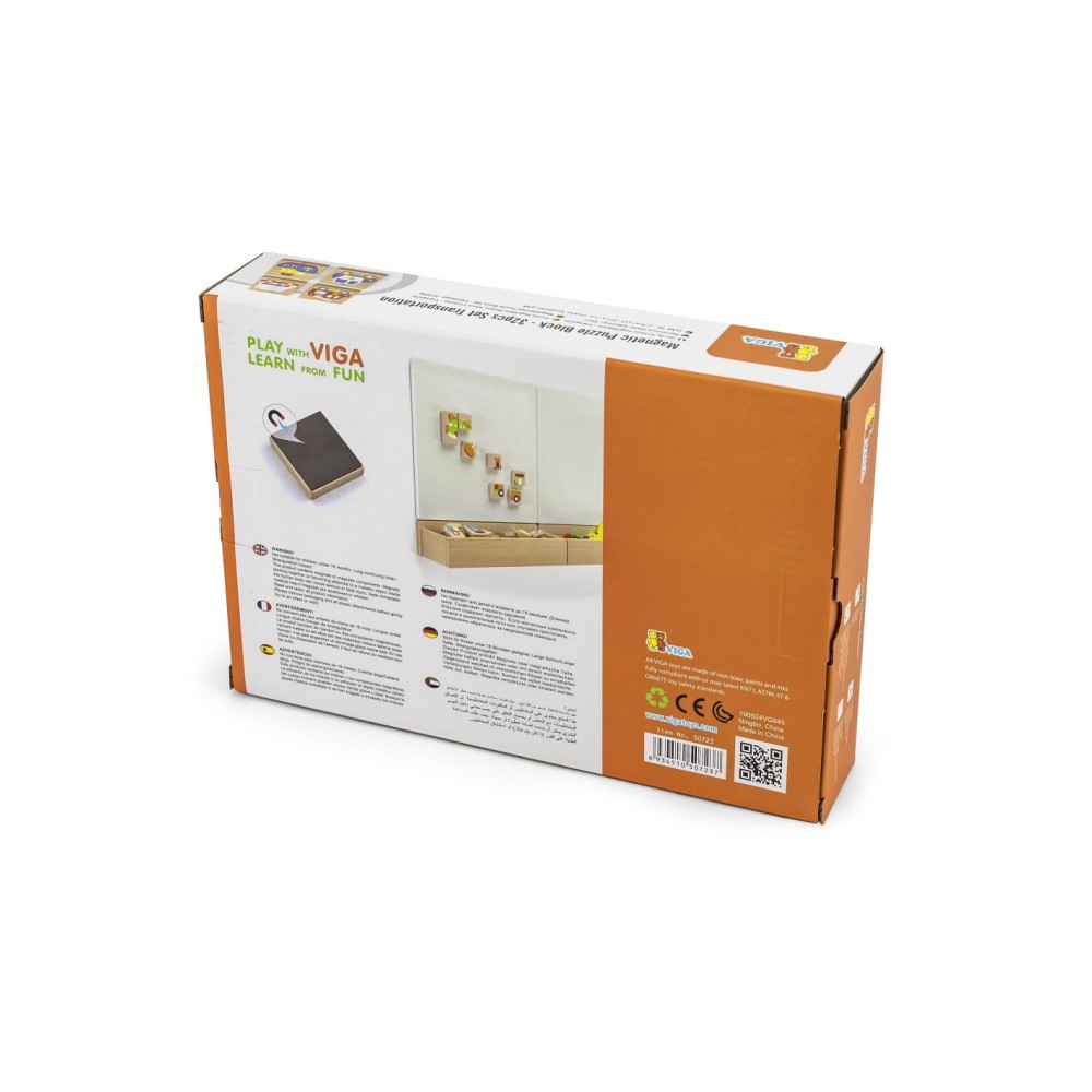 Viga medinė magnetinė dėlionė – transporto priemonės, sertifikuota FSC