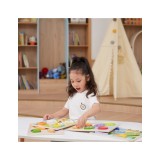 VIGA medinė „Montessori“ dėlionė „2-in-1“ – daržovių figūrėlės
