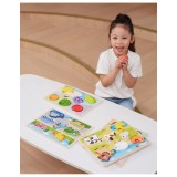 VIGA medinė „Montessori“ dėlionė „2-in-1“ – daržovių figūrėlės