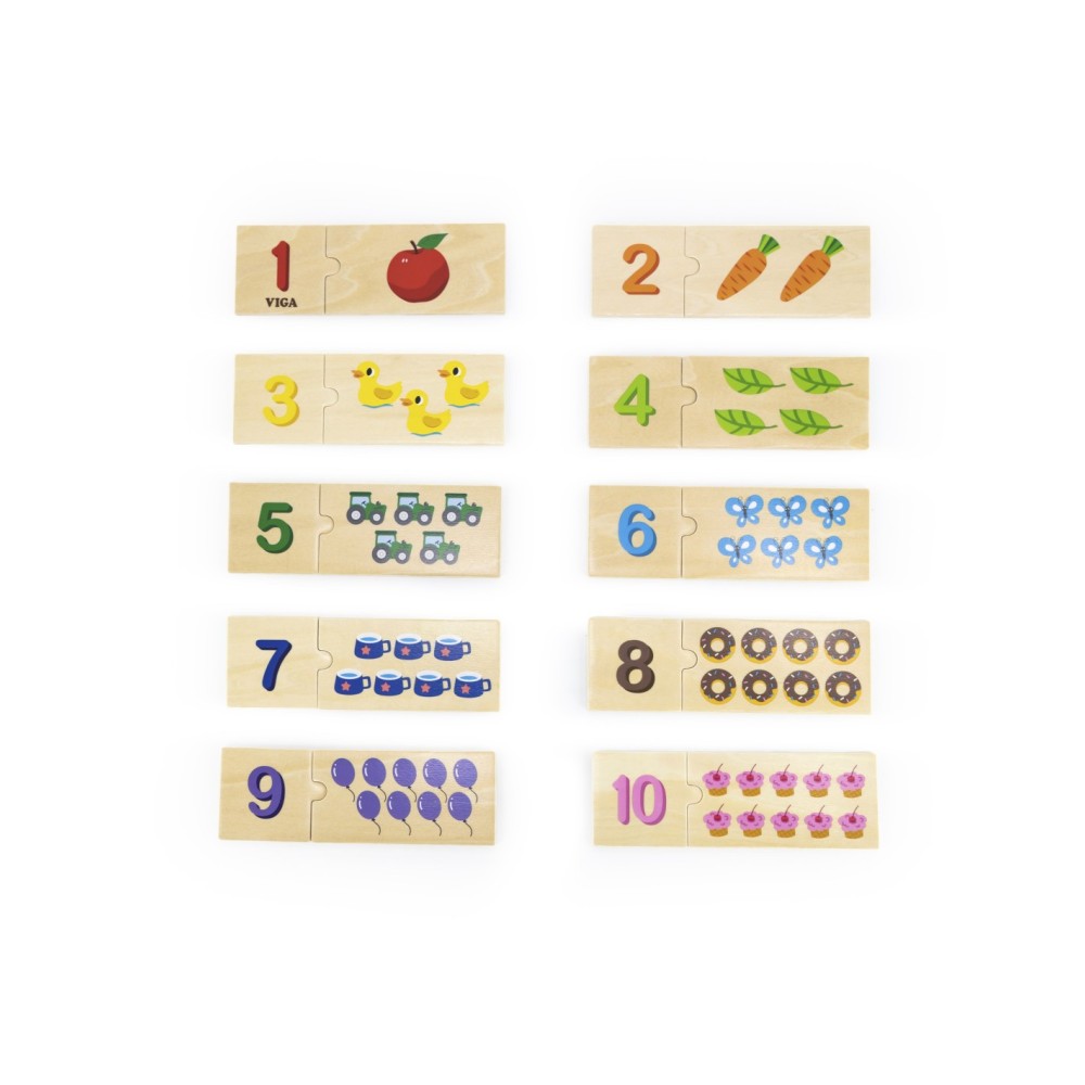 „VIGA“ medinių dėlionių rinkinys „Sudėliok skaičius“ – Montessori dėlionė
