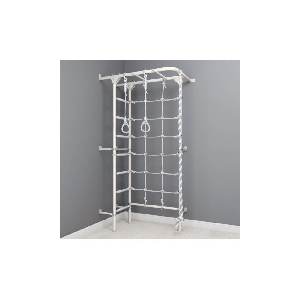 Sporto kompleksas S4 balta-pilka, 219,6x70,2x119cm.