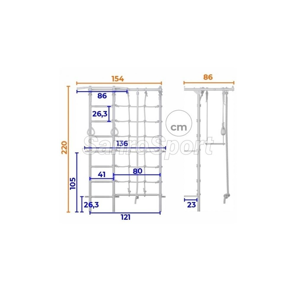 Sporto kompleksas S7 balta-geltona, 219,6x154cm.