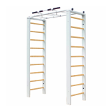 Medinis sporto kompleksas FITWALL sp. balta/natūrali, 233x69x151 cm.