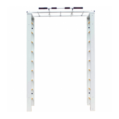 Medinis sporto kompleksas FITWALL sp. balta/natūrali, 233x69x151 cm.