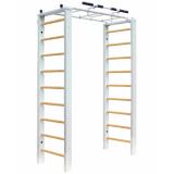 Medinis sporto kompleksas FITWALL sp. balta/natūrali, 233x69x151 cm.