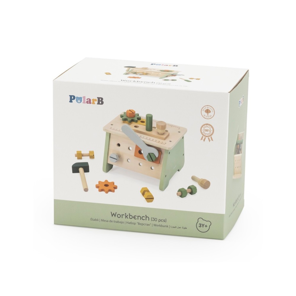 „VIGA PolarB Mini Workshop“ 2-in-1 medinis įrankių dėžės rinkinys