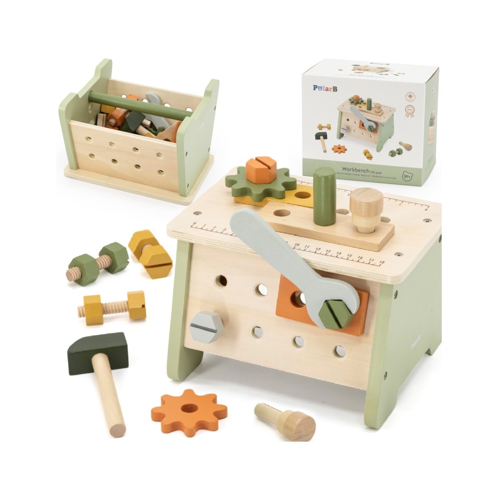 „VIGA PolarB Mini Workshop“ 2-in-1 medinis įrankių dėžės rinkinys