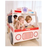 „VIGA“ didelis medinis greitosios pagalbos rinkinys: greitosios pagalbos automobilis mažiesiems gelbėtojams, su priedais-25 vnt.