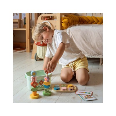 Tooky Toy „Magic Garden“ – 5 viename medinė edukacinė dėžutė