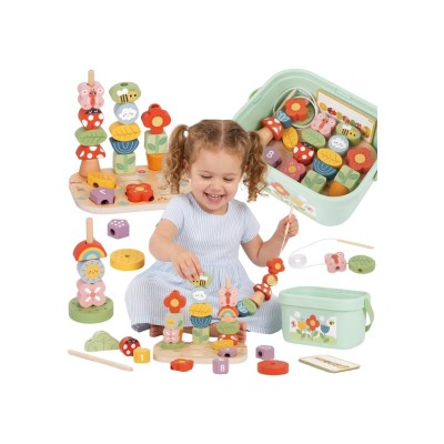 Tooky Toy „Magic Garden“ – 5 viename medinė edukacinė dėžutė