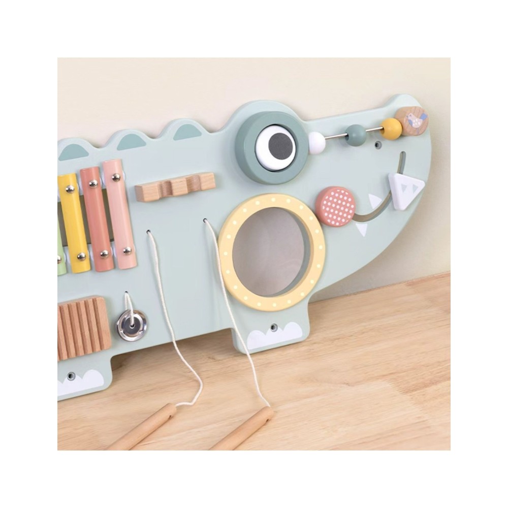 Medinė manipuliacinė lenta „Krokodilas“ (3 dalių) TOOKY TOY